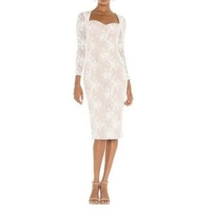 Elliatt Bottlebrush White Lace Long Sleeve Dress NWT